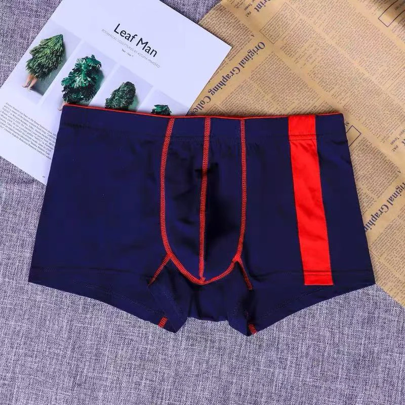 外贸好品 95棉平角裤 纯色简约潮流透气 拼色工艺 3255