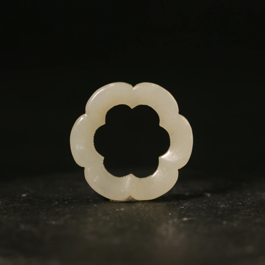 4TBF46-04   清   和田玉海棠花挂件