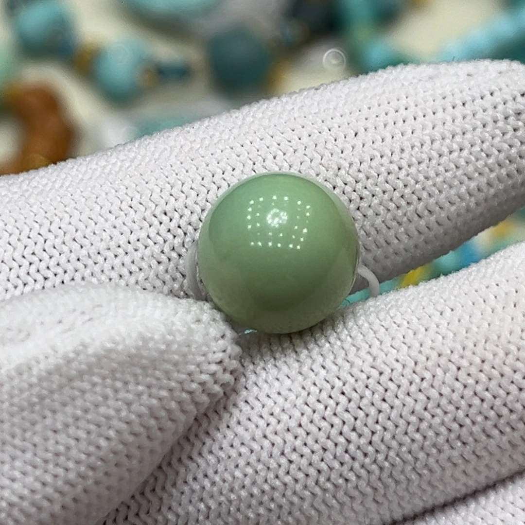 未镶嵌绿松石珠宝奇石果绿圆珠