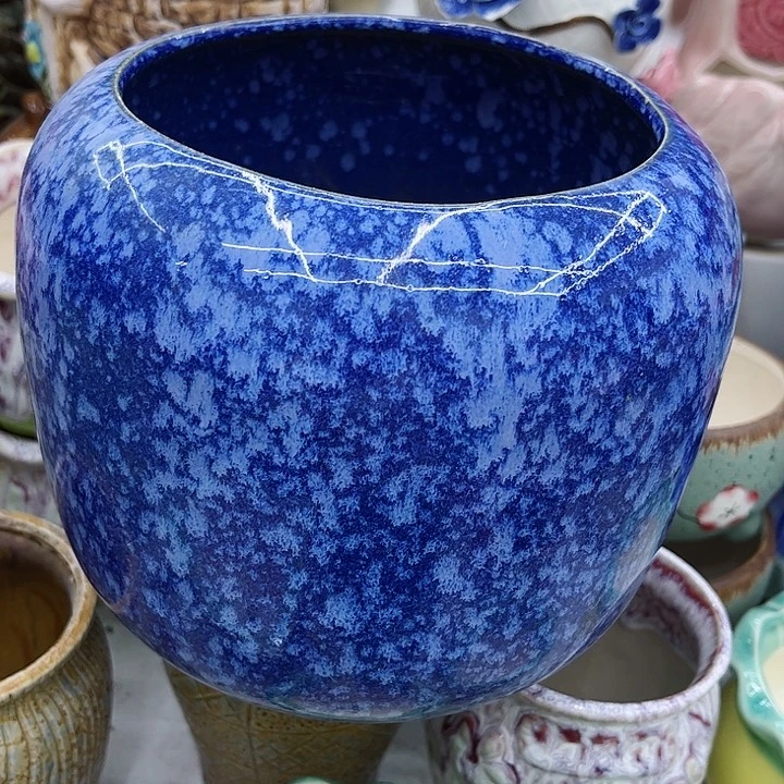 多肉绿植陶瓷花盆9.9包邮，有孔