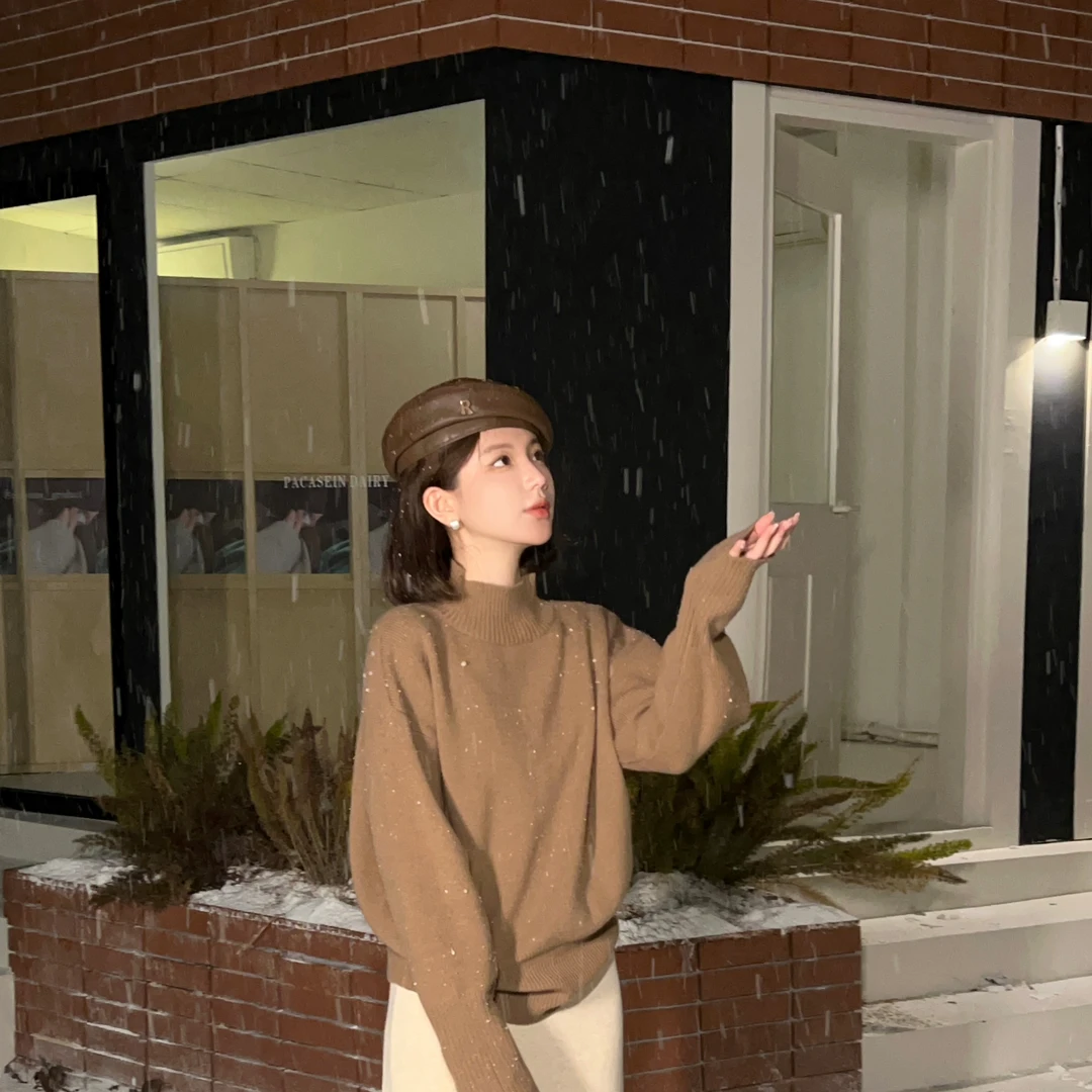 【芝士Cheese】钟爱极简row半高领慵懒毛衣