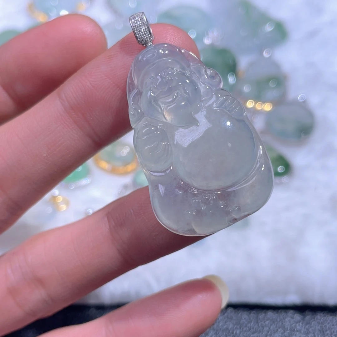 颈饰18K金镶嵌翡翠翡翠