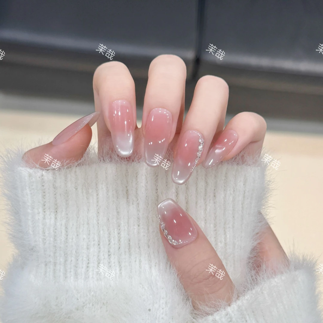 茉哉现货H【清欢】纯手工定制美甲拆卸穿戴甲A4152