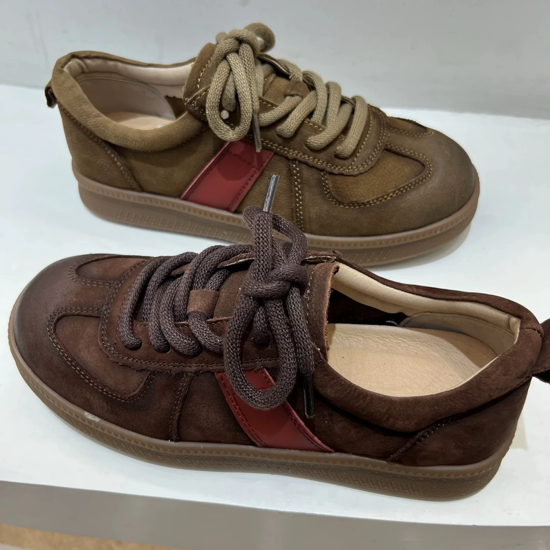 真皮休闲板鞋女德训鞋复古百搭阿甘鞋板鞋复古休闲 2657