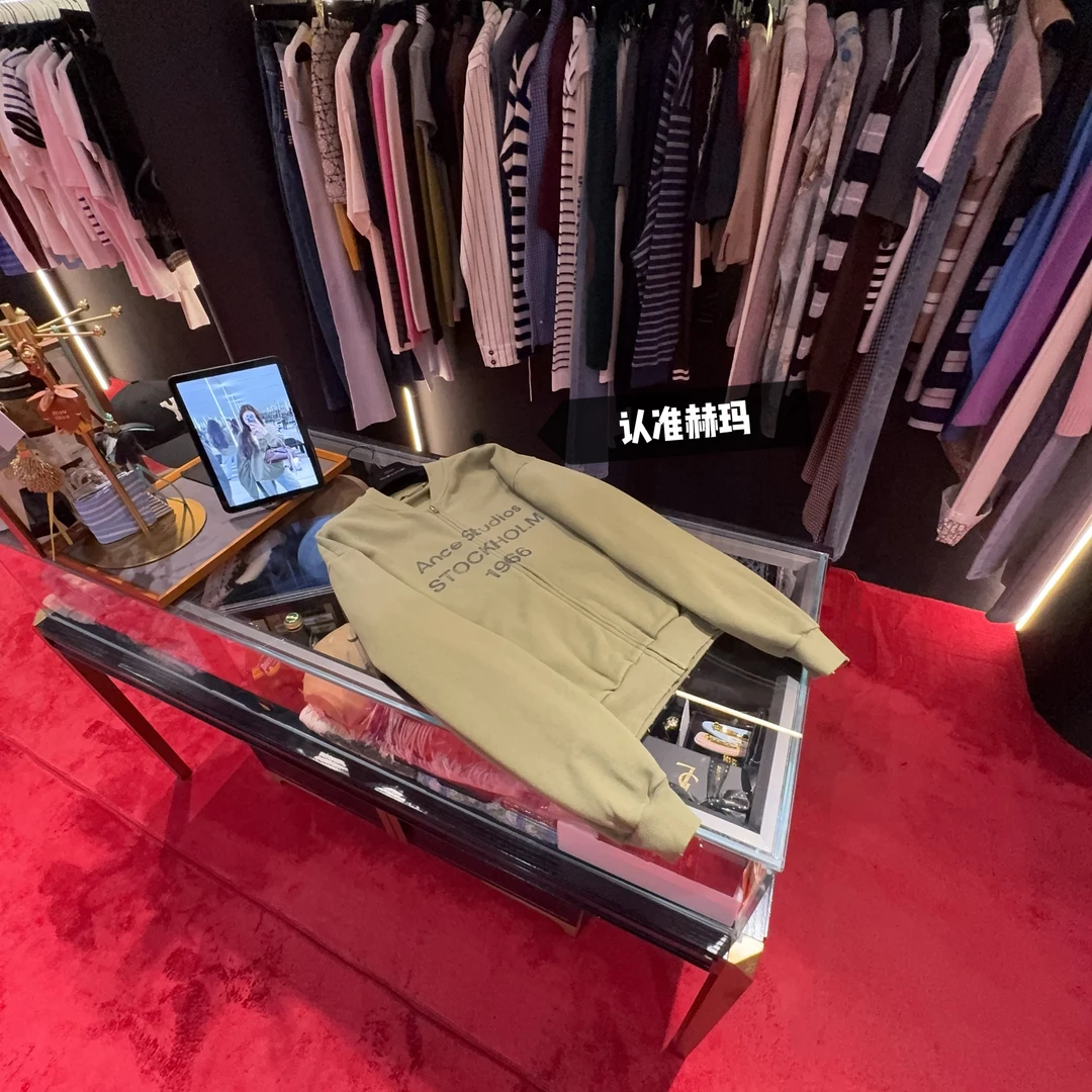 认准赫玛 FW25 AC橄榄绿拉链夹克款卫衣外套#96印花#1697上新
