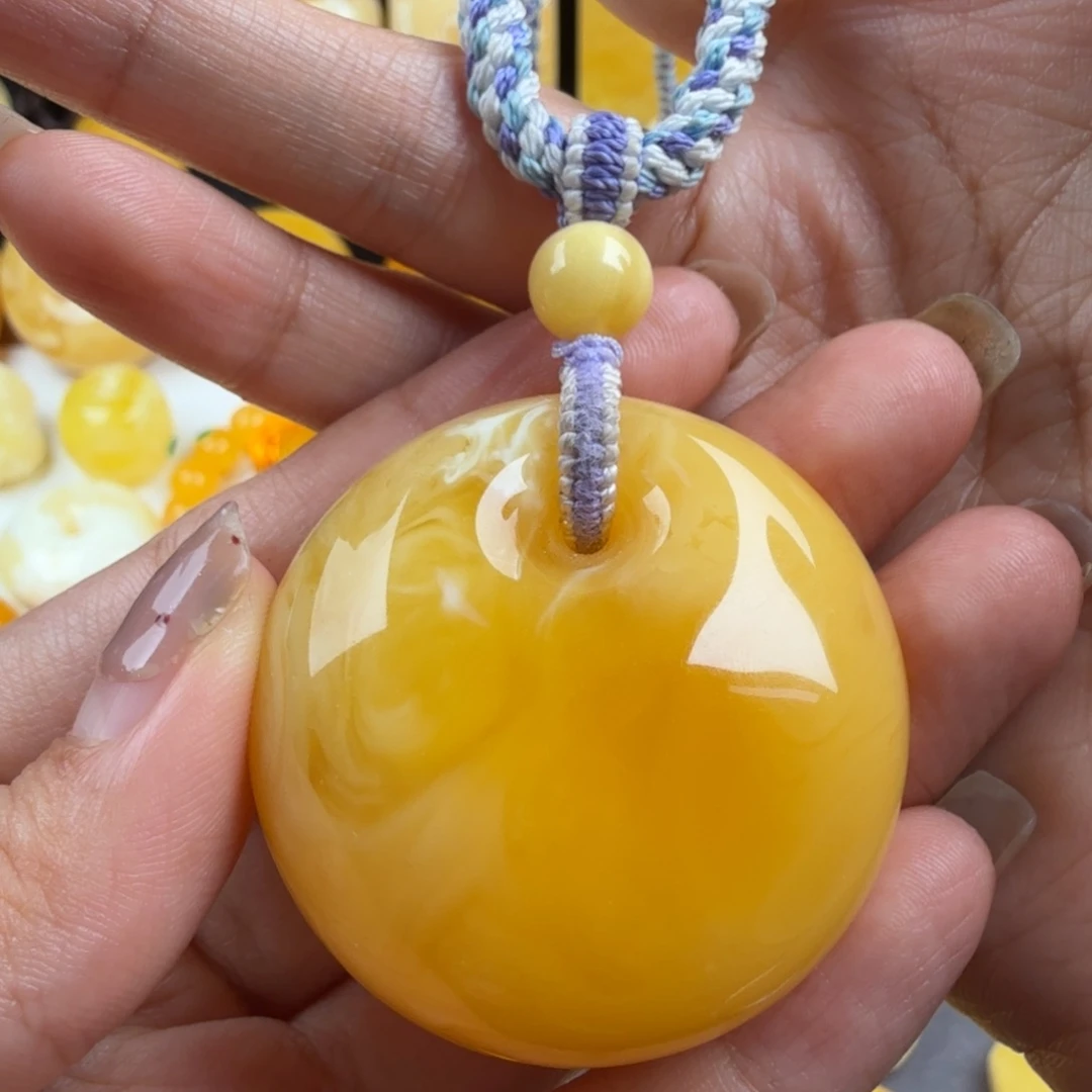 琥珀未镶嵌颈饰纯天然琥珀蜜蜡无优化