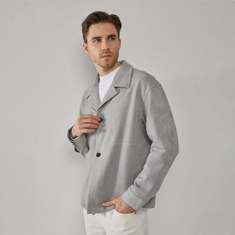 HECHTER西服领翻领夹克外套男休闲商务百搭上衣秋季新款TJ12005