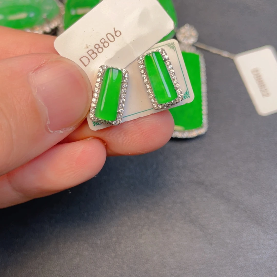 翡翠银S925镶嵌吊坠(不含链)