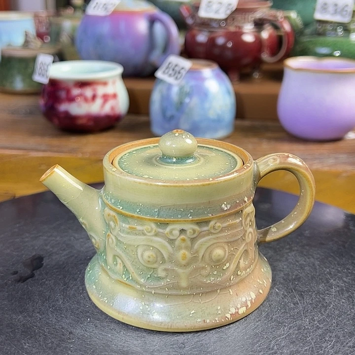 原矿钧瓷 饕餮壶壶