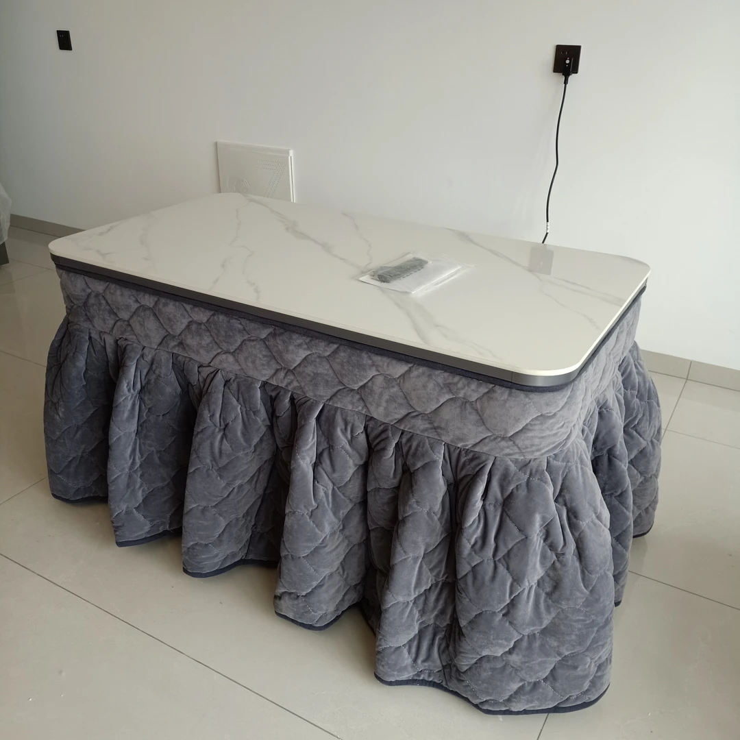 加厚加绒长方形烤火罩套适用于电暖桌茶几冬季取暖