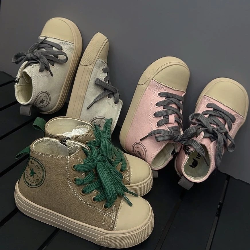 【开播福利】儿童糖果色高帮帆布鞋 8886