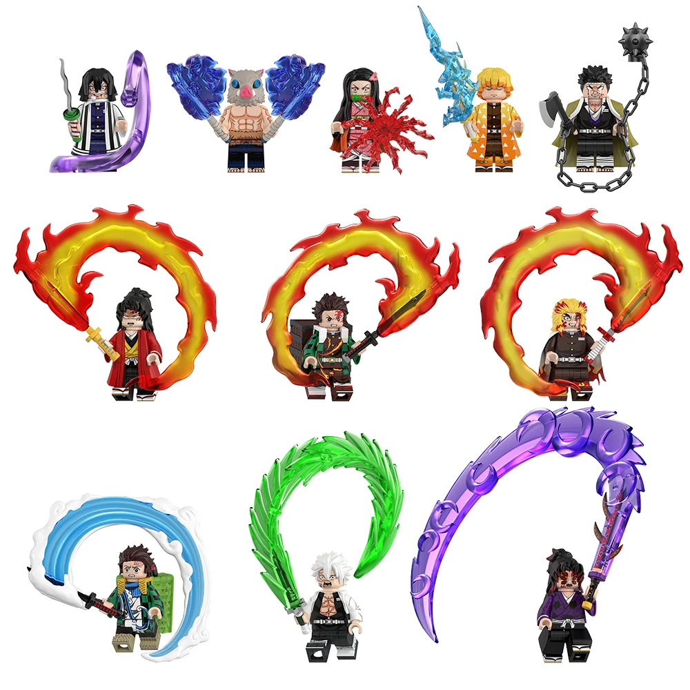 World Minifigs动漫系列鬼灭之壬系列炭治朗米豆子拼插积木人仔