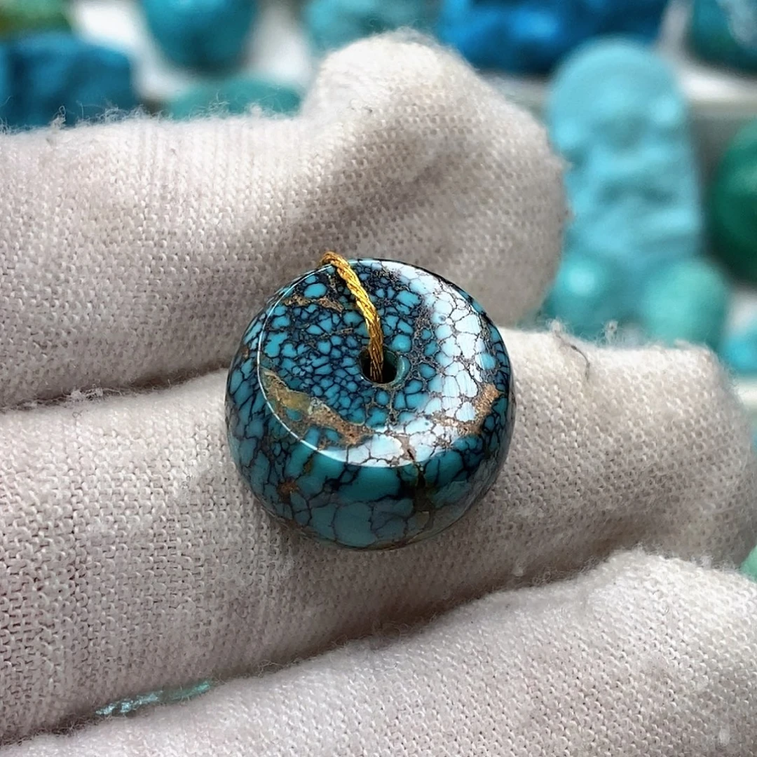 绿松石未镶嵌天然原矿 地大质检16.3mm