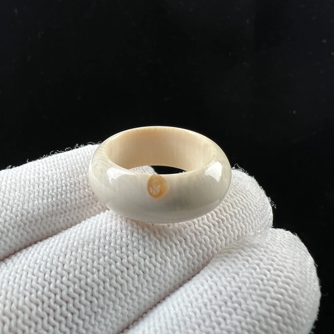 X6944天然猛犸牙 戒圈 17*8.2mm支持鉴定 假一罚四