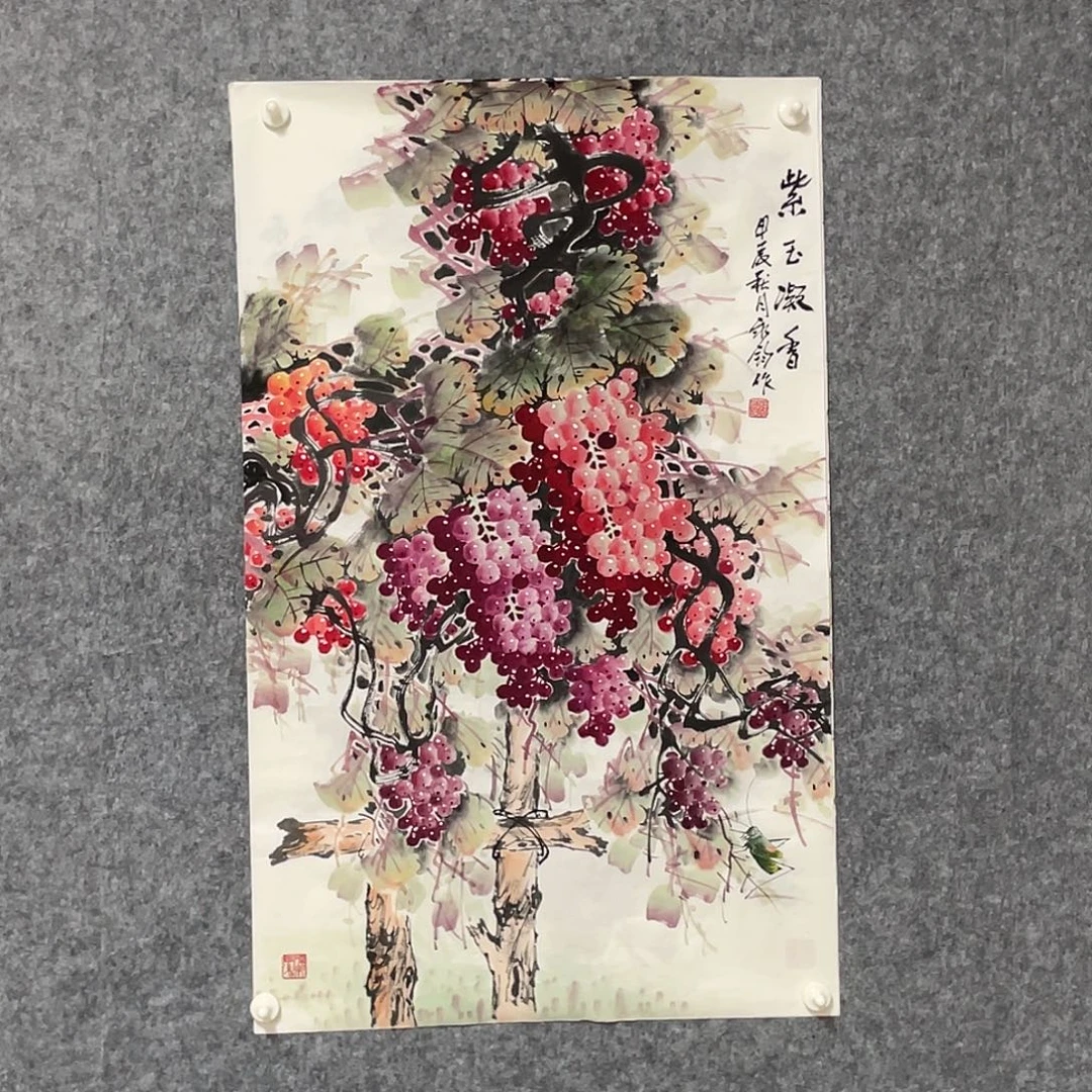 国画六尺三开画芯 捡漏