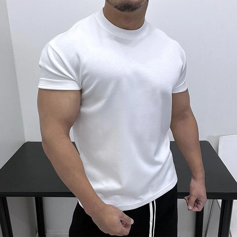 弹性小领口显身材又不紧!凉感透气肌肉男短袖T恤体育生健身运动棉