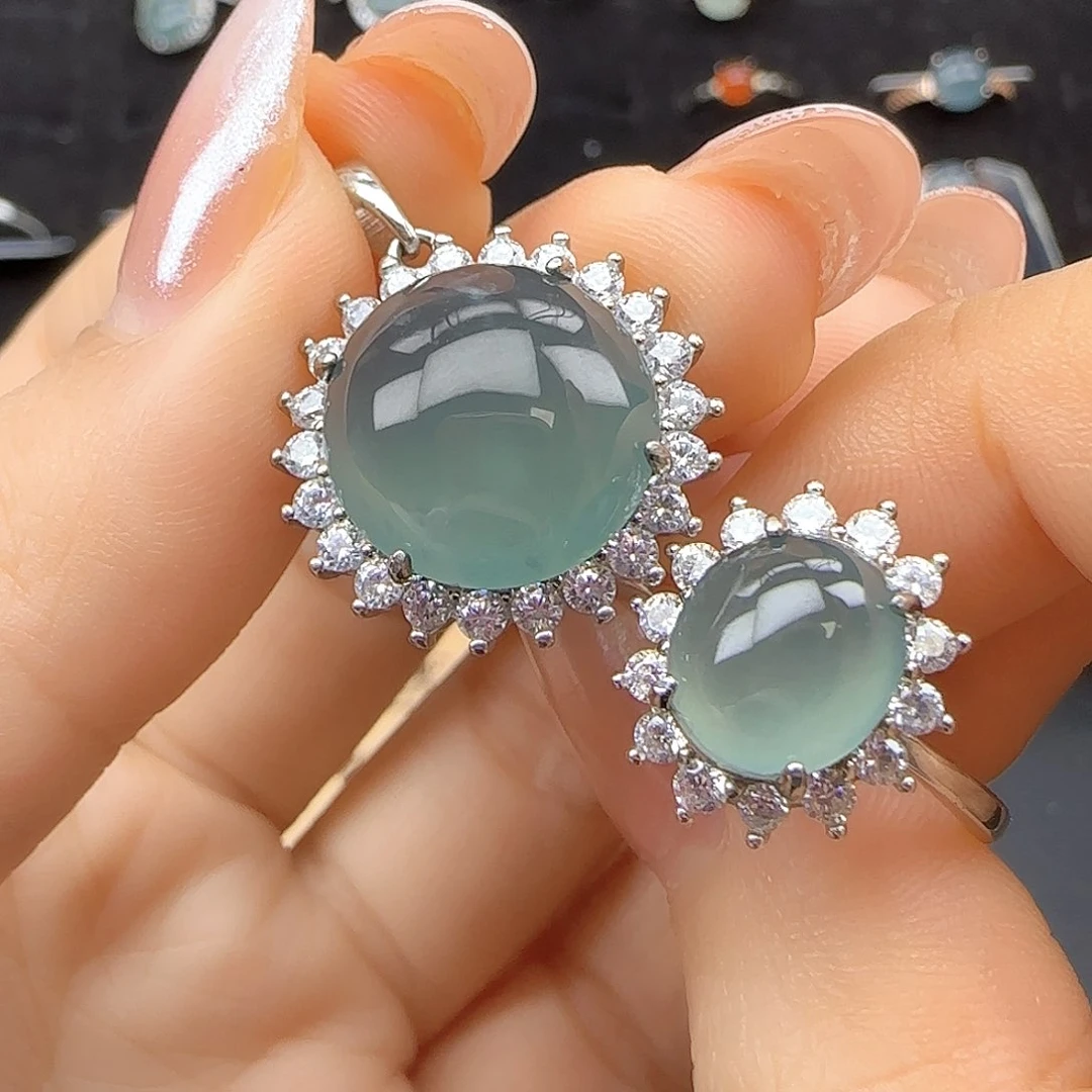 银S925镶嵌戒指翡翠