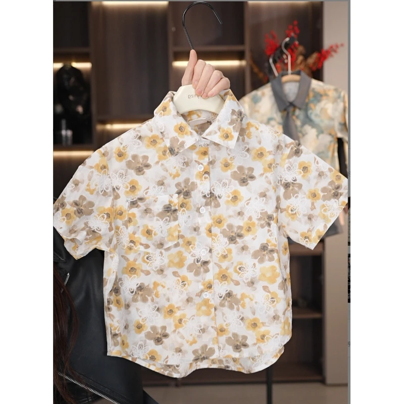 2025上新季风华正茂系列浅黄儿童短袖套装高定制设计师系列25352