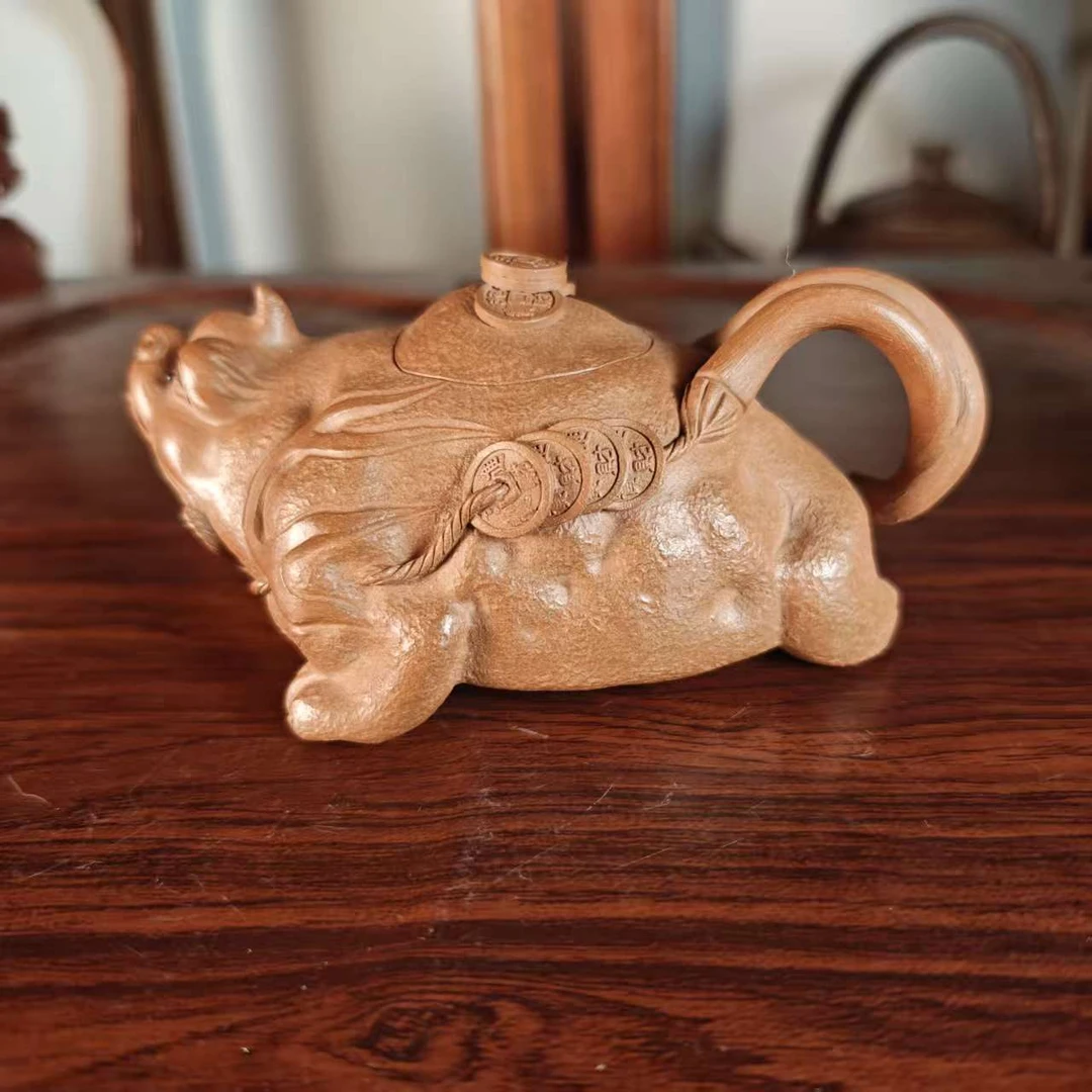 【精品紫砂】-lot021-金牛-降坡泥-王玉娟-180cc