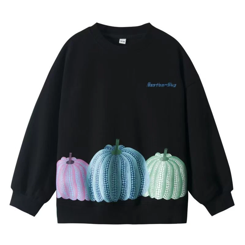 潮牌南瓜圆领长袖卫衣秋装2025新款衣服春秋上衣休闲时尚