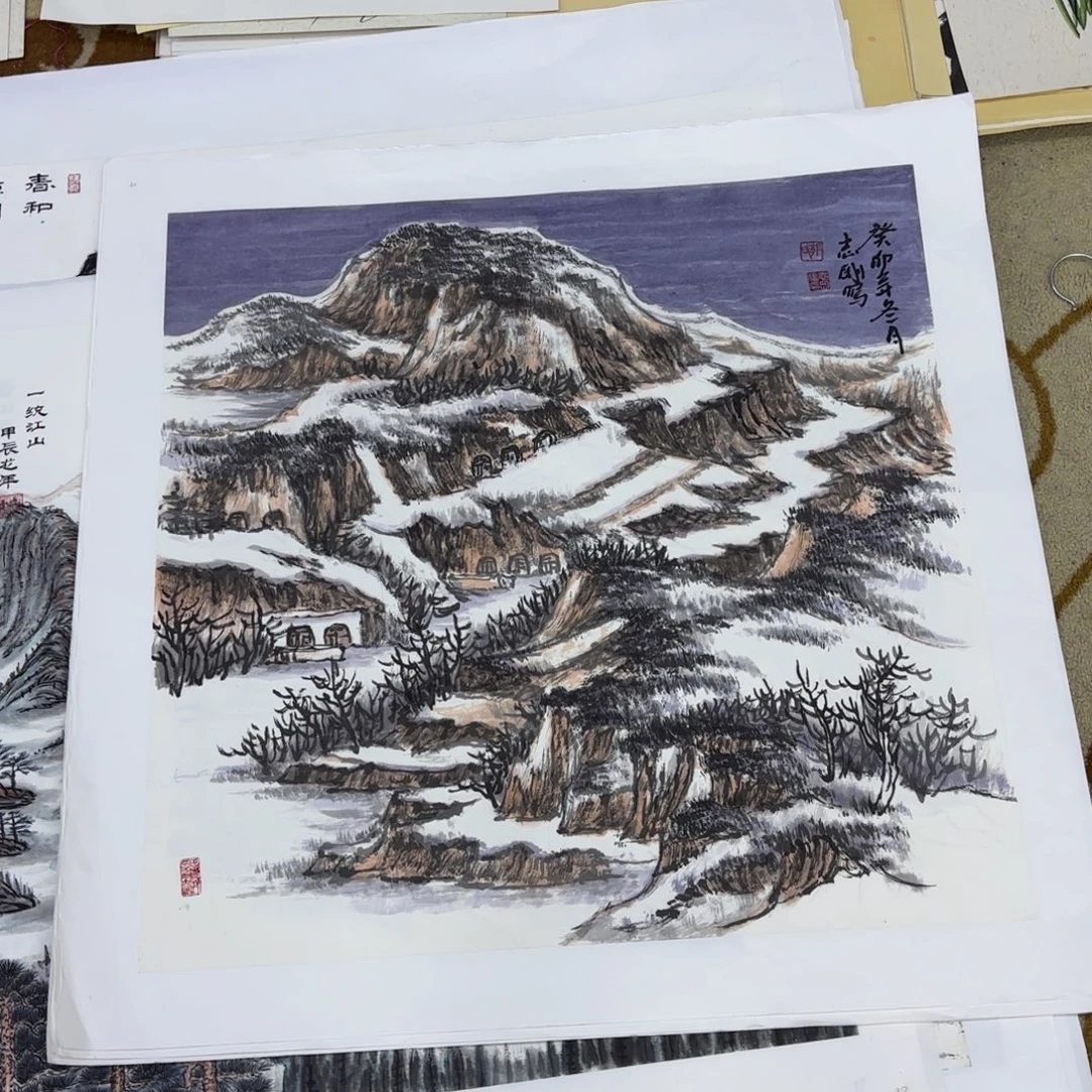国画郭志刚老师四尺斗方刘