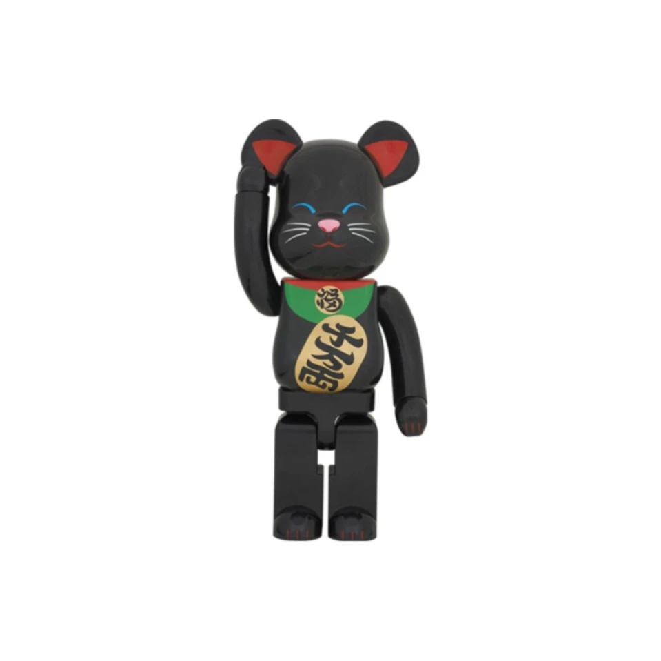积木熊Bearbrick 招财猫黑色千万两 双盒拆检 1000%尺寸70cm 潮玩