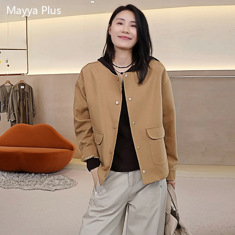 【琥珀流光】Mayya Plus麦芽秋上新气质显瘦流光风梭织外套32536116