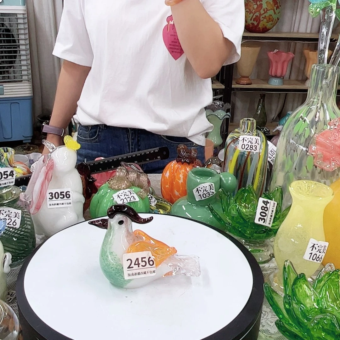 2456鸳鸯 家悦琉璃花瓶摆件