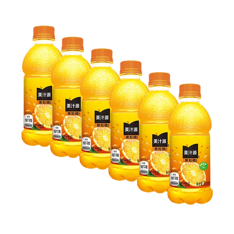 可口可乐美汁源果粒橙300ml网红迷你小瓶果汁味饮料橙汁含维生素C