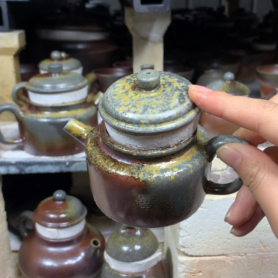 茶壶紫砂纯自然柴烧