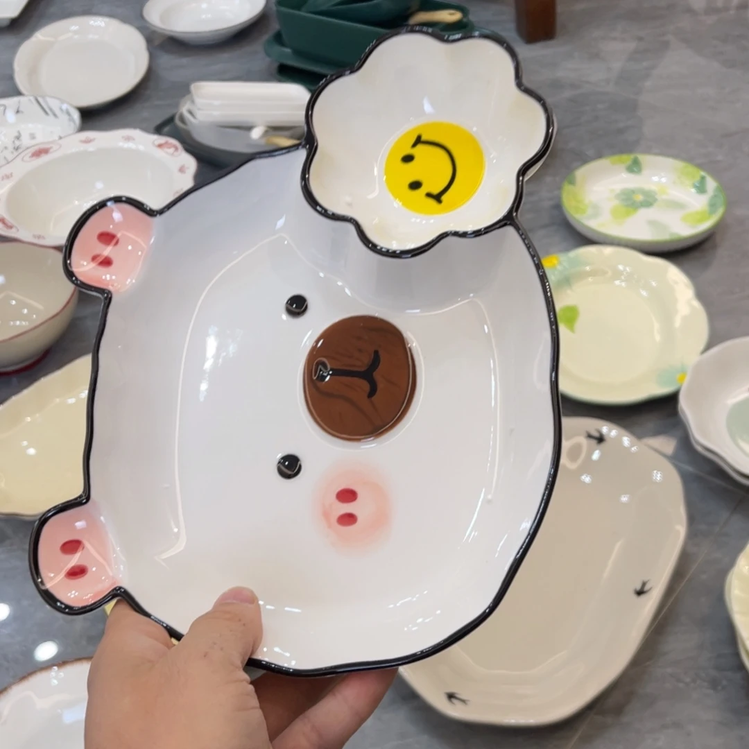 陶瓷微瑕餐具介意勿拍，满18飞！