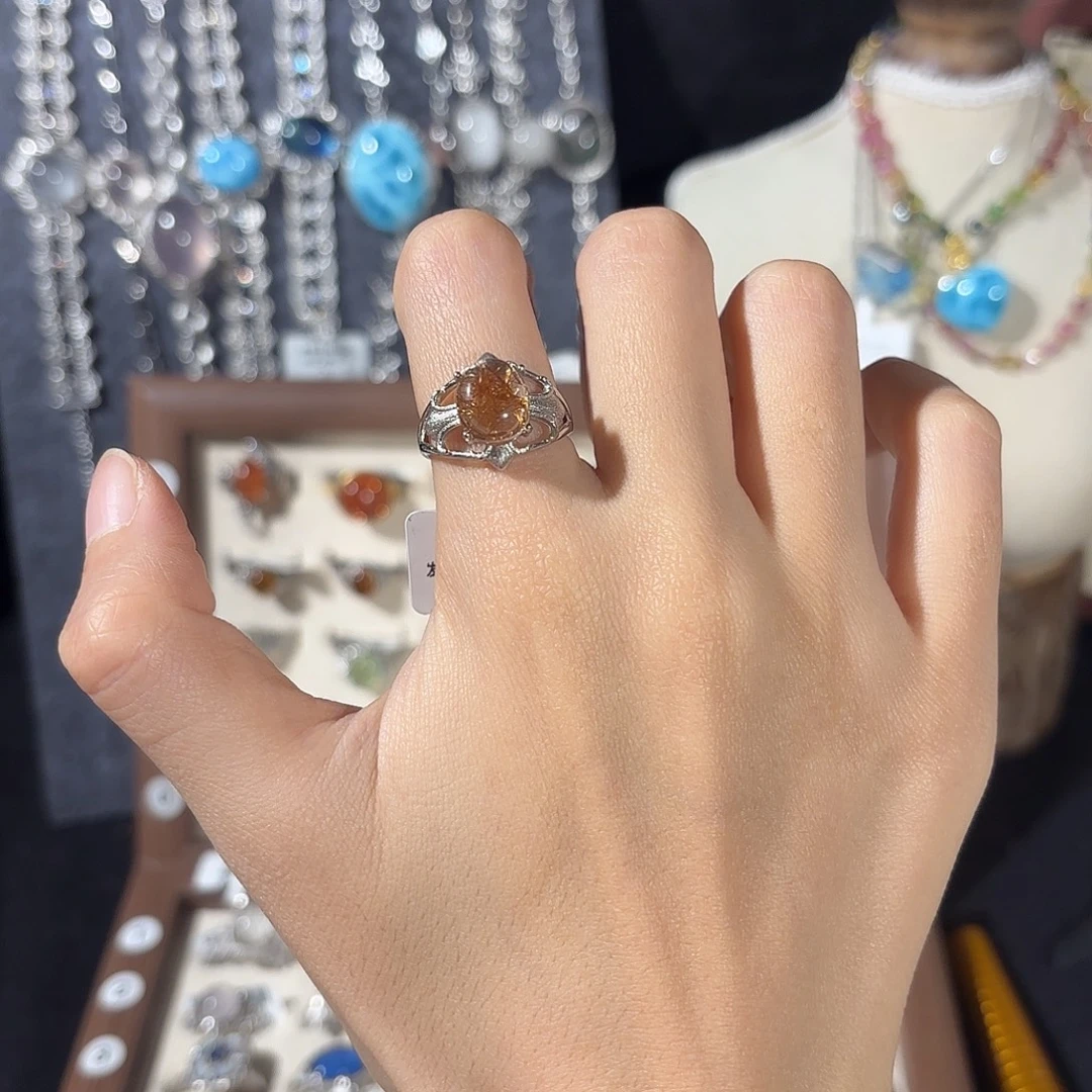 z***p戒指烟晶银S925镶嵌