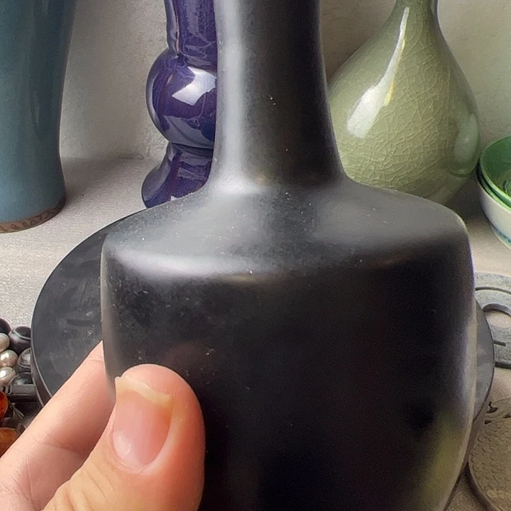 瓶子黑釉汝窑盘口瓶