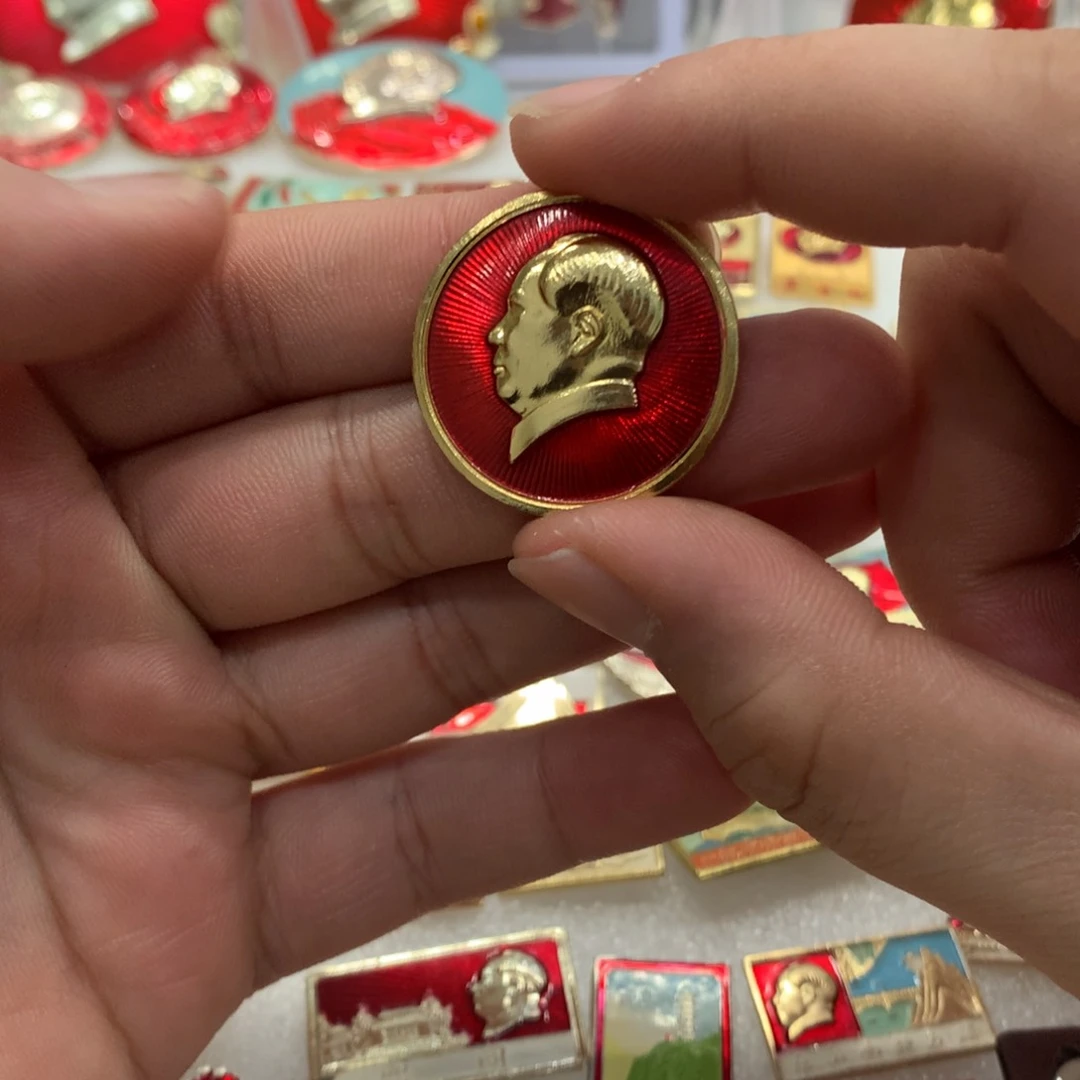 铝红色纪念章3cm7341小圆章