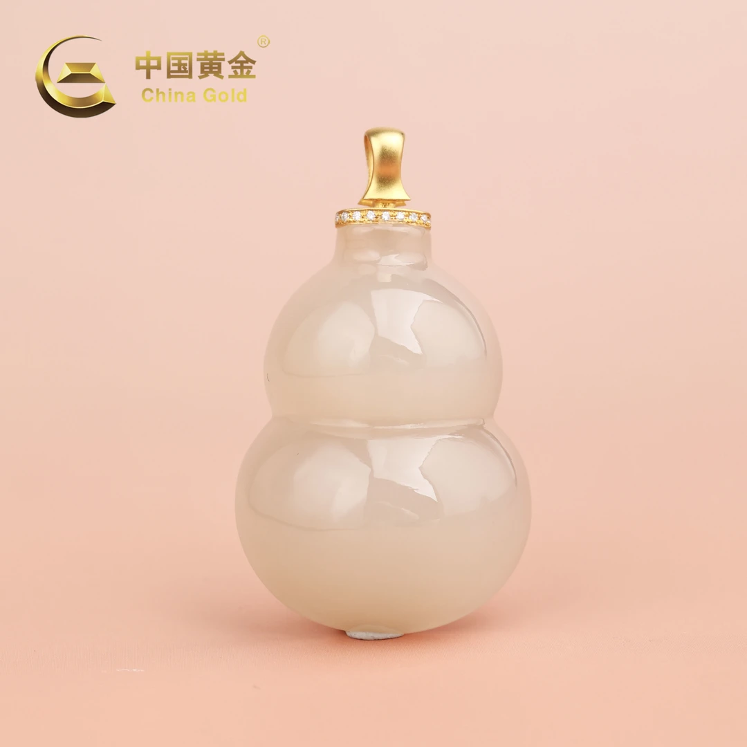 【中国黄金】福旨 | 和田玉*吊坠*18K金镶嵌-D10412-Y