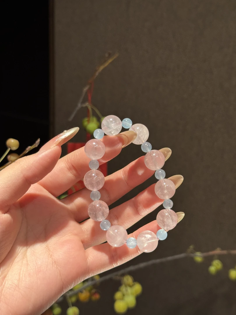 新款粉水晶手串-81