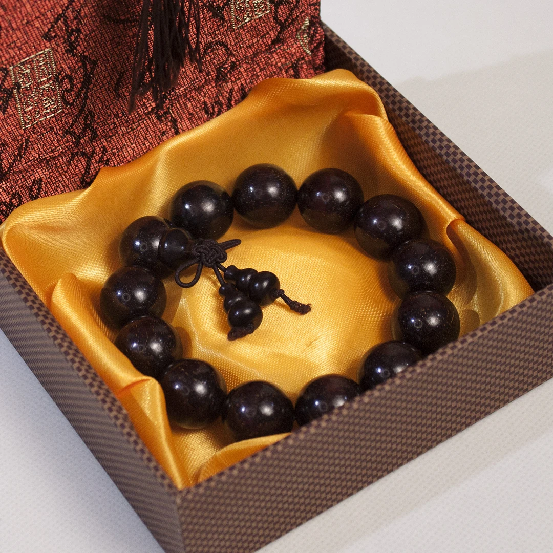 非金属木质手链 原木木质手串中式1.8圆珠葫芦手链简约原生态手串