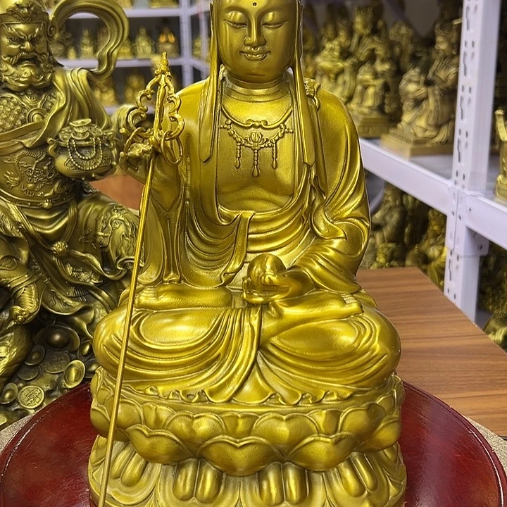 黄铜30厘米地藏原色➕红色底盘大