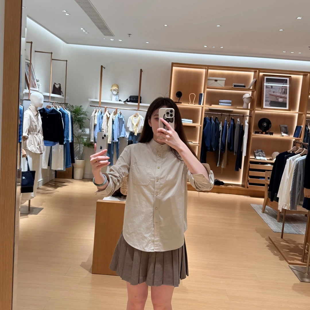 TEENIEWEENIE RC百褶上衣休闲短袖休闲风衬衣学院TBYW2538E3A