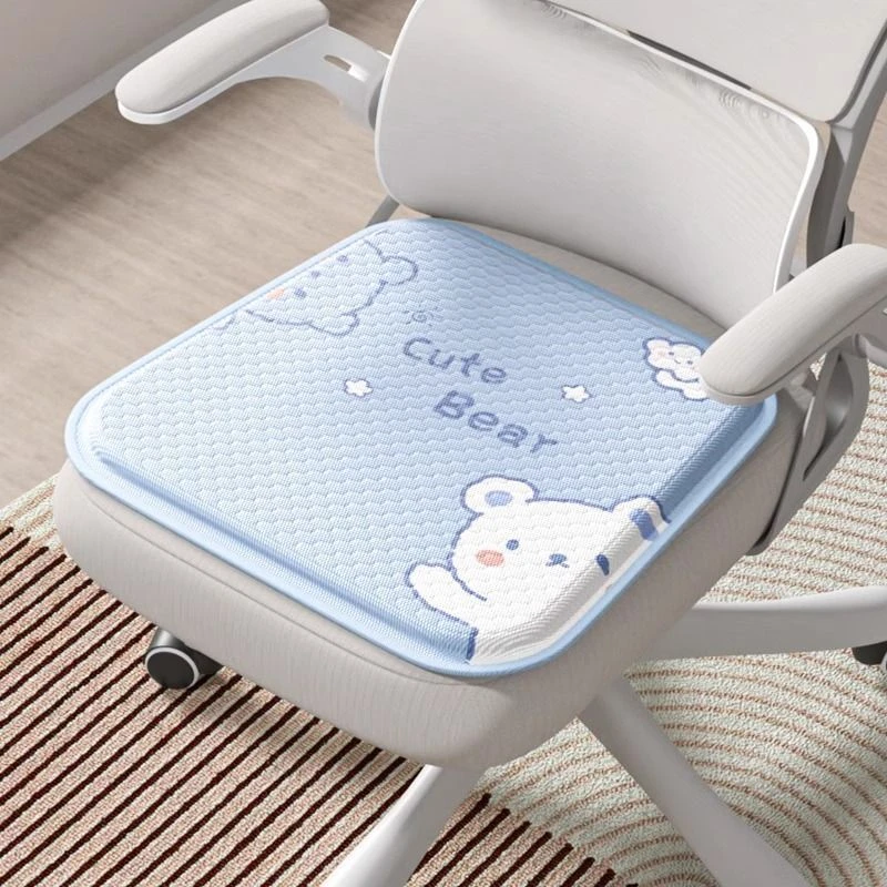 夏季新款高端冰丝凉垫办公椅简约现代蜂窝凝胶坐垫透气舒适久坐方