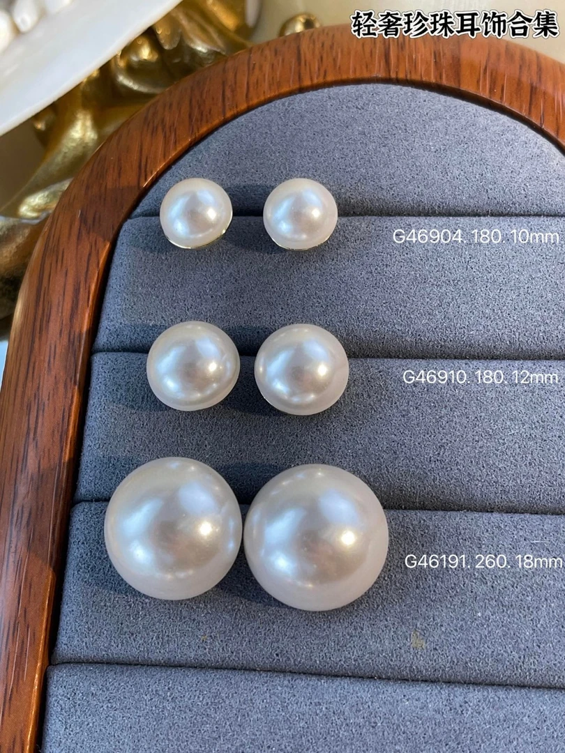 合金仿珍珠耳饰 【馒头珠】气质时尚百搭简约经典基础精致46903