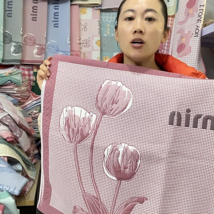 棉纱布特价酒红色郁金香