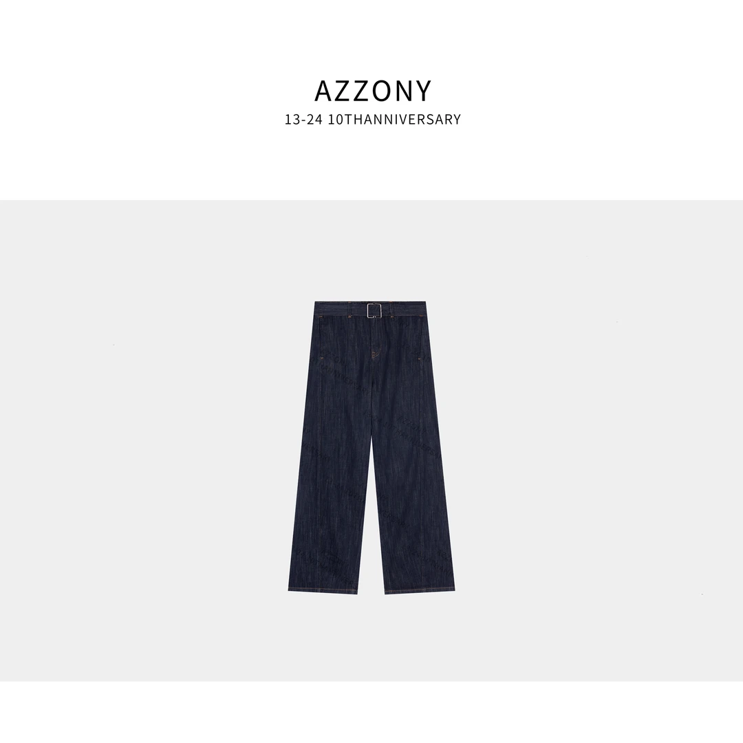 Q YYL 腰带牛仔弯刀裤    CT22326