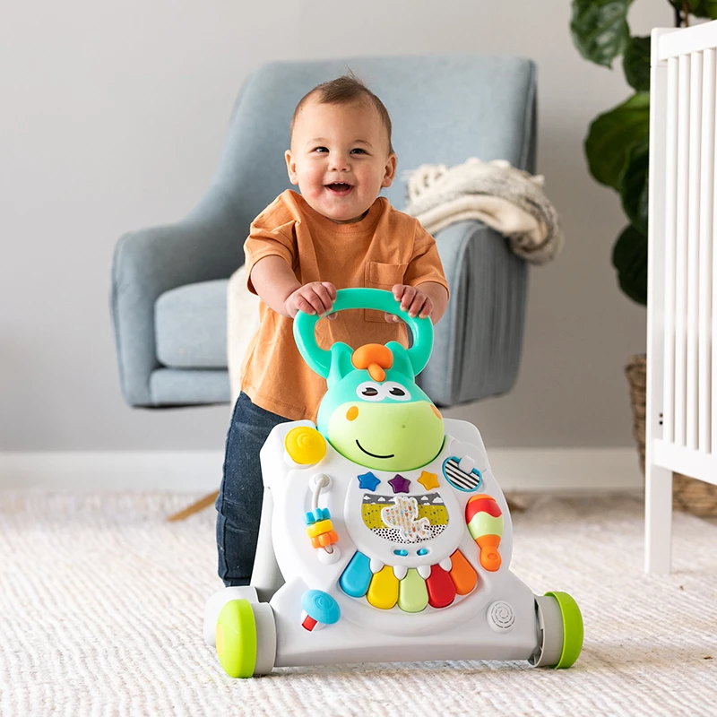 婴蒂诺可爱小马三合一游戏桌学步推车婴幼儿学走益智玩具