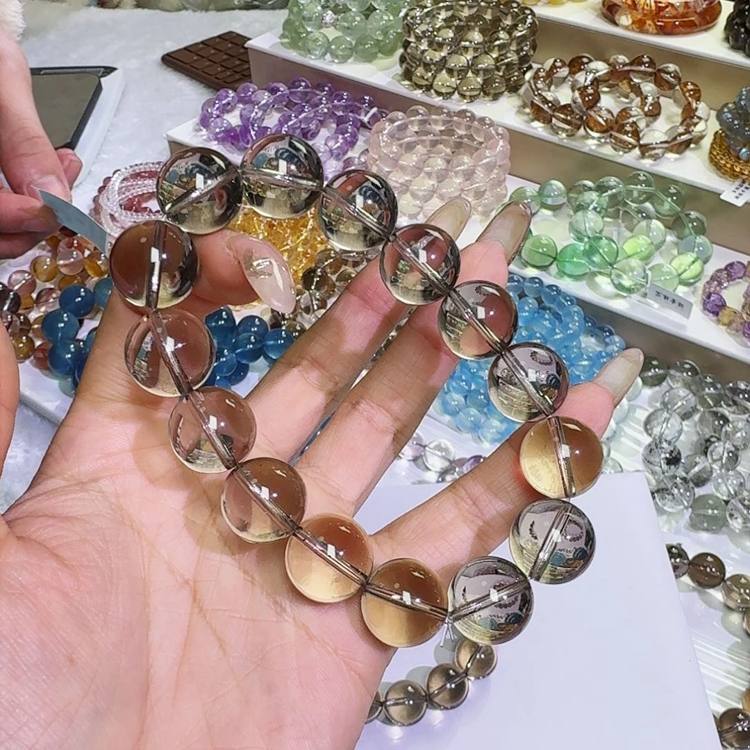 水晶手链未镶嵌?****?茶晶15