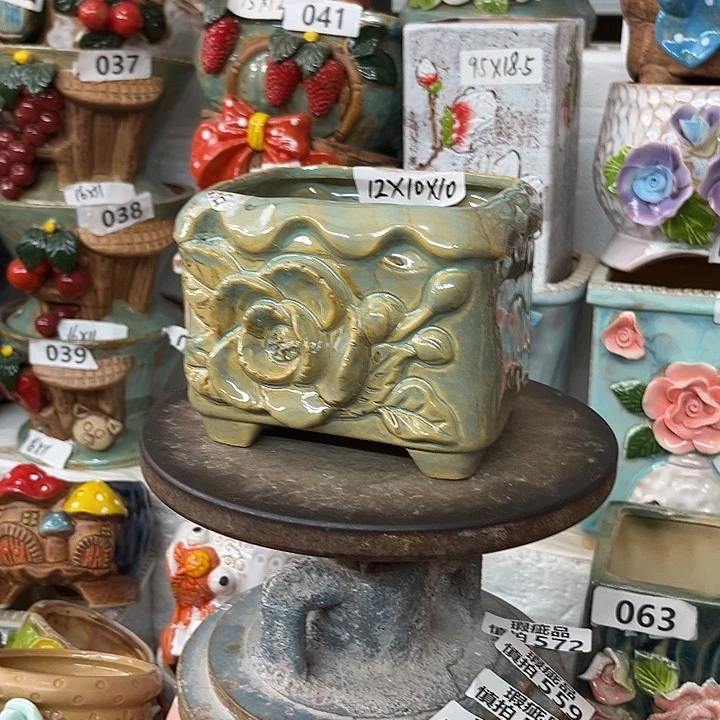 紫砂花盆粗陶材质多肉花盆