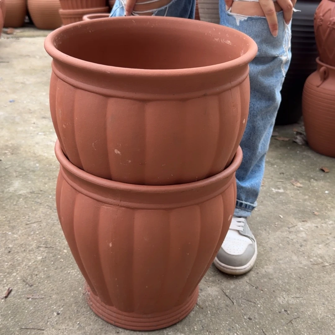 紫砂花盆口30高30宜兴紫砂