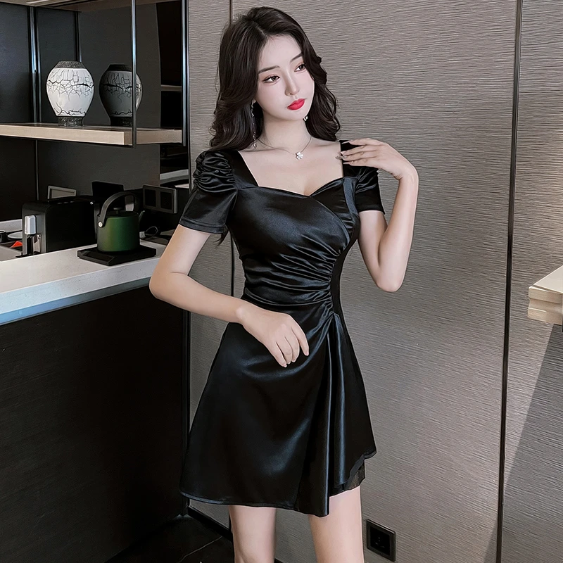 夜总店性感连衣裙女新款纯欲收腰修身显瘦小黑裙夜场ktv上班衣服