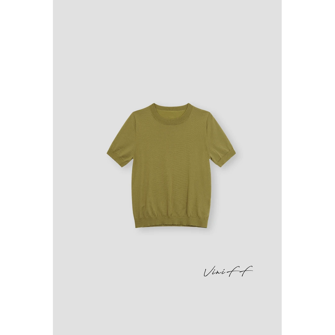 WJING｜2025S/S 早春新款 拉达圆领短袖针织衫WZ5CZ007