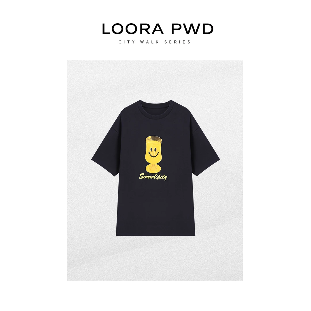 LOORAPWD/罗拉密码【鲲之梦境】彩绘圆领百搭短袖T恤25CJBZ0045N